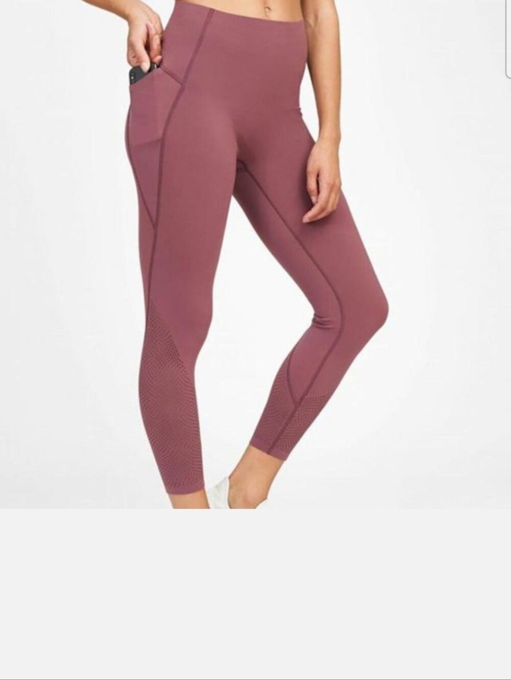 SPANX Every.Wear Laser Wave 7/8 Active Leggings in Midnight Rose with Pockets